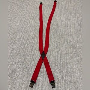 C.C. Filson Suspenders Style 201 Red Elastic Leather Clip On Stretch Made USA
